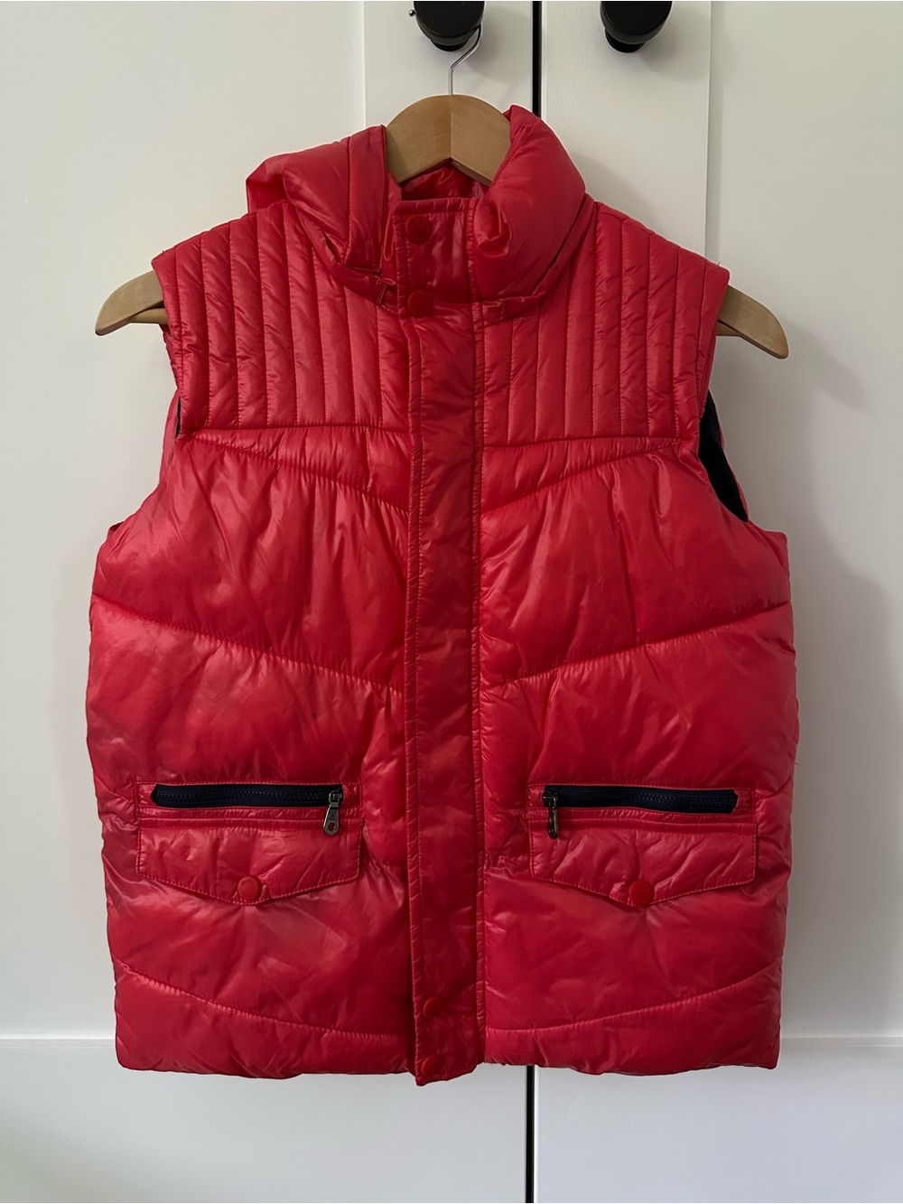 Massimo Dutti Bright Red Quilted Kids Puffer Vest
